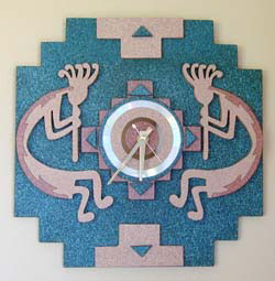 Twin Kokopelli Wall Clock